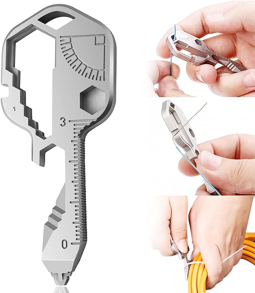 Clé Porte-clés Multi-outils De Survie EDC – Acier Inoxydable Argenté