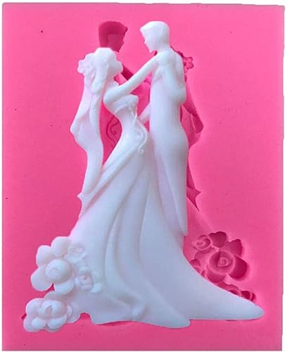 Moldes de chocolate, moldes de fondant, forma de novia y novio, molde de fondant de azúcar, decoración de tartas, herramientas de hornear DIY B027