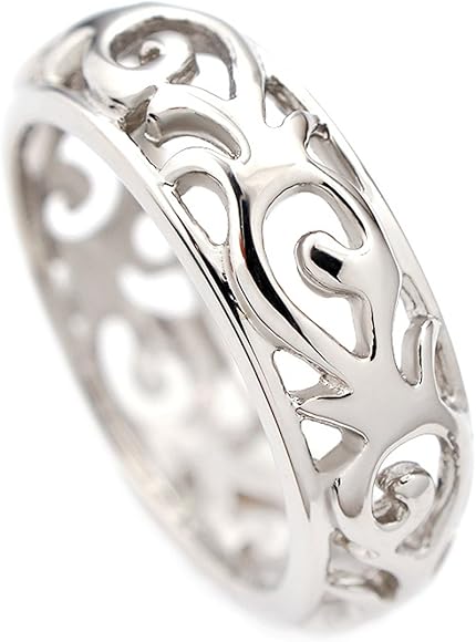 Amazon | [j-fourm] ステンレス透かしアラベスクリング | リング 通販