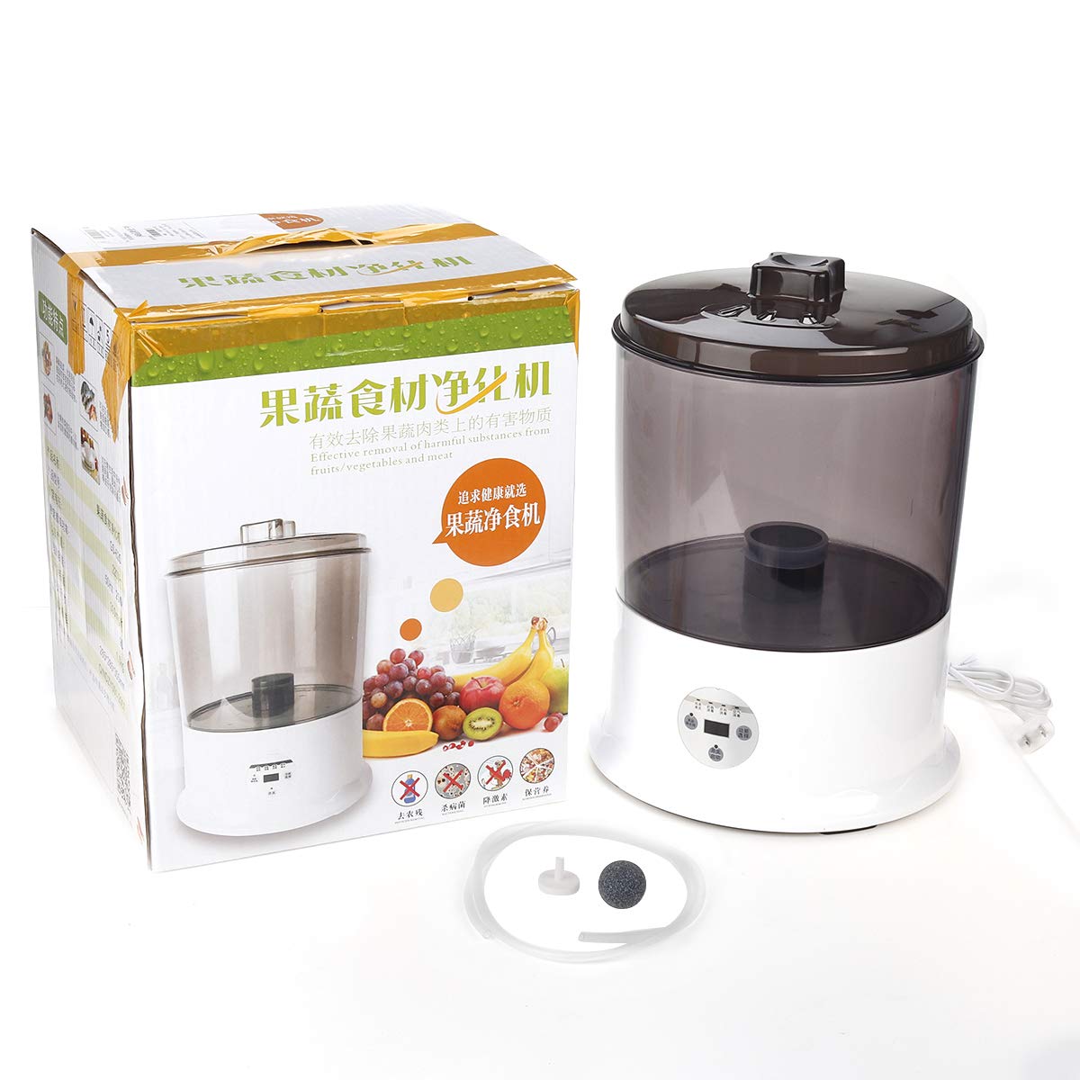 Limpiador ultrasónico de frutas y verduras de 9L, máquina desinfectadora de lavado, generador de ozono, esterilizador de limpieza, purificador