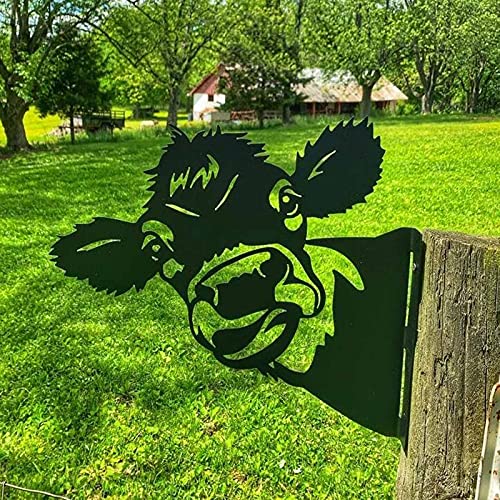 ANDLUV Metal Art Peeping Cow Chicken Goat Wall Decor Farm Peeping Cattle Animal Metal Wall Art for Farmhouse Outdoor Garden Decor Farm Fence Modern Home Decor (Cattle) ANDLUV Metal Art Peeping Cow Chicken Goat Wall Decor Farm Peeping Cattle Animal Metal Wall Art for Farmhouse Outdoor Garden Decor Farm Fence Modern Home Decor (Cattle)