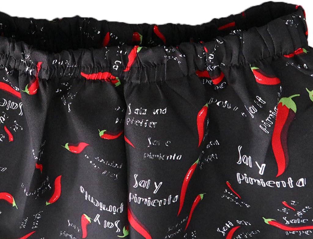 Bonarty Funny Chef Pants Restaurant Kitchen Uniform Work Trousers for Women Men - Chilies, M : Clothing, Shoes & Jewelry