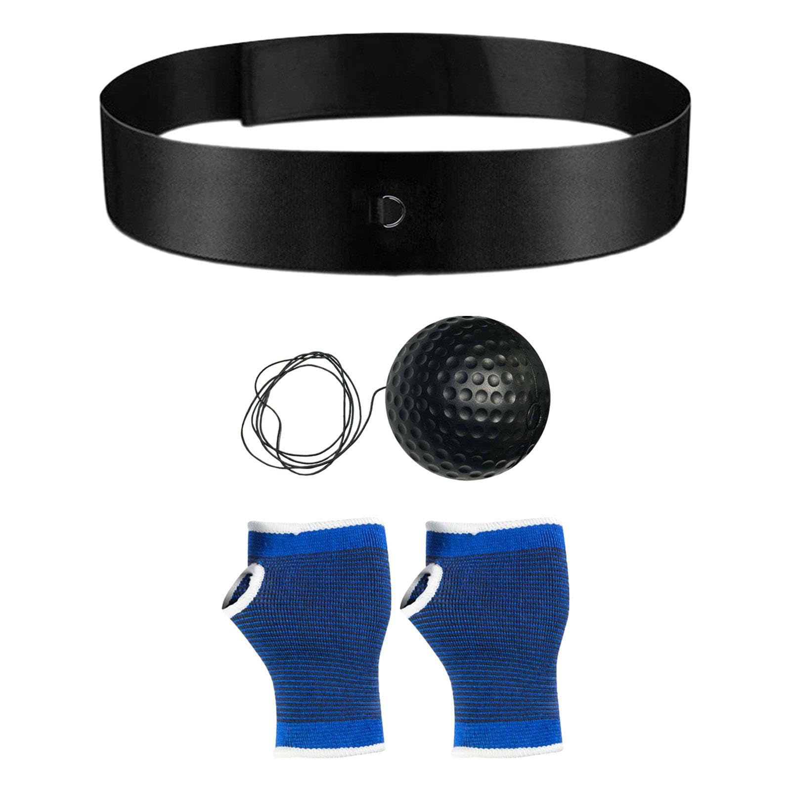 Boxing Reflex Ball Headband Improve Hand Eye Coordination Agility Adjustable Black-image-46