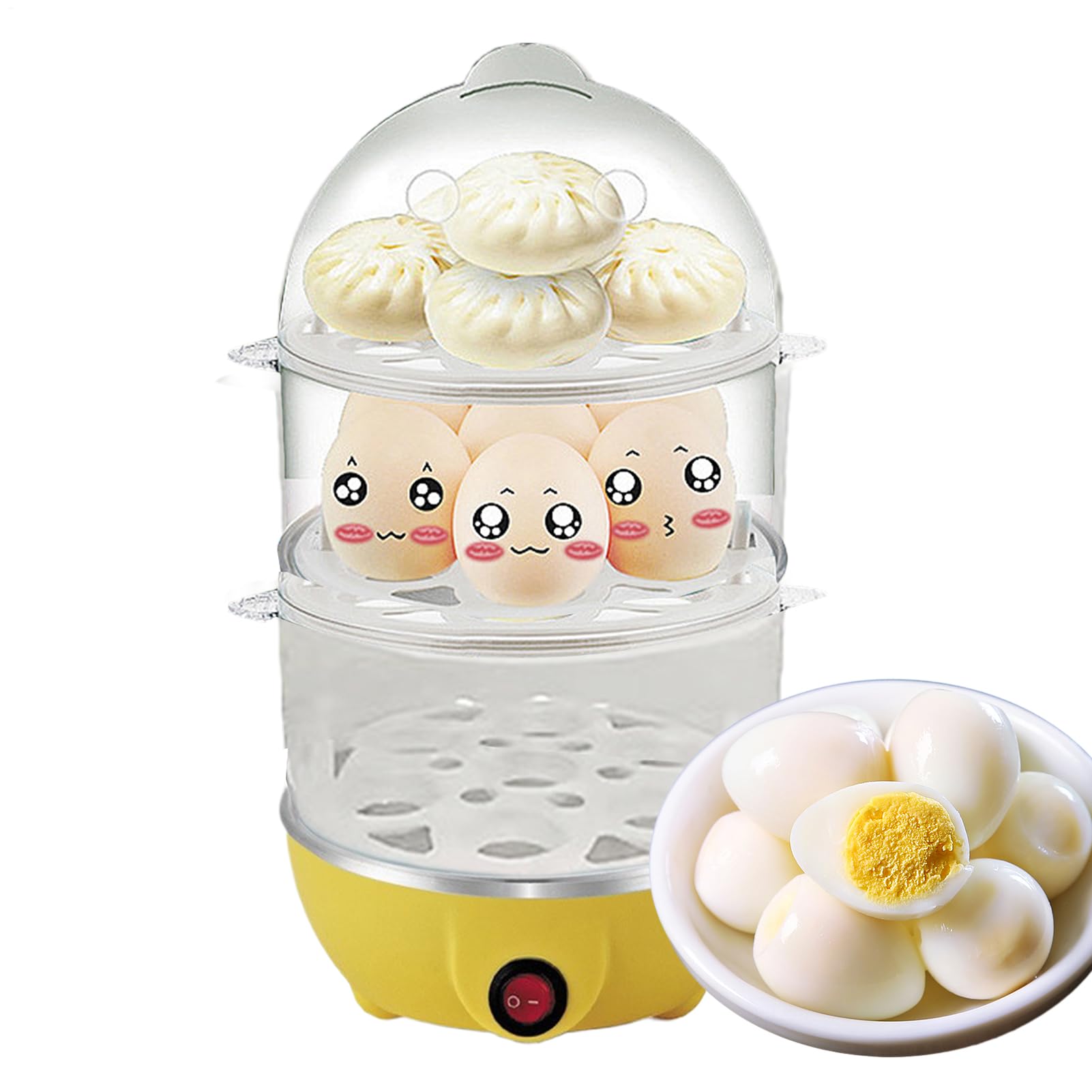 Máquina Para Cocer Huevos Duros, Cocedor De Huevos De 3 Niveles Para Cocción De, Máquina de Cocinar al Vapor Multiusos para Cocina