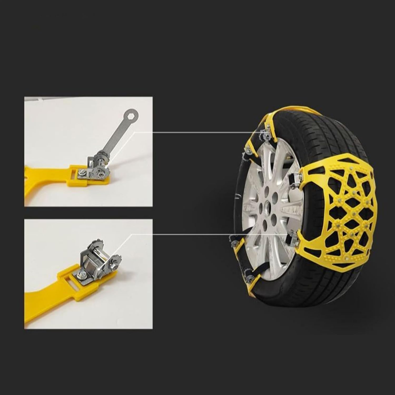 Snow Chains, トラクション スノーチェーン セット, 駐車場 車両脱出 キャンプ 山道走行 旅行 寒冷地 対応 セーフテ