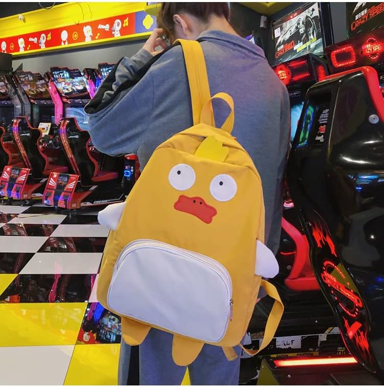 Kawaii Frog Large Novelty Backpack Girl Boy Teen Cute Fuuny Panda Animal High School Backpack Laptop Waterproof Bookbag (Duck) - Image 4