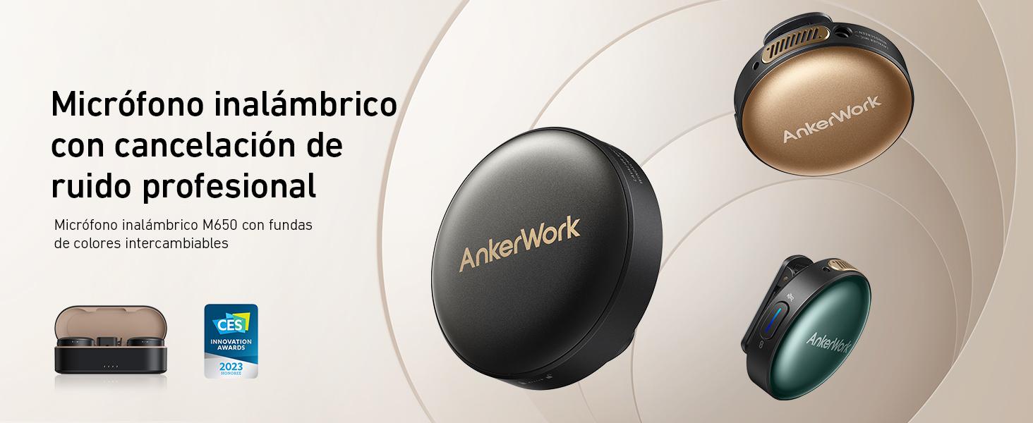 AnkerWork M650 micrófono de Solapa inalámbrico 2 Canales