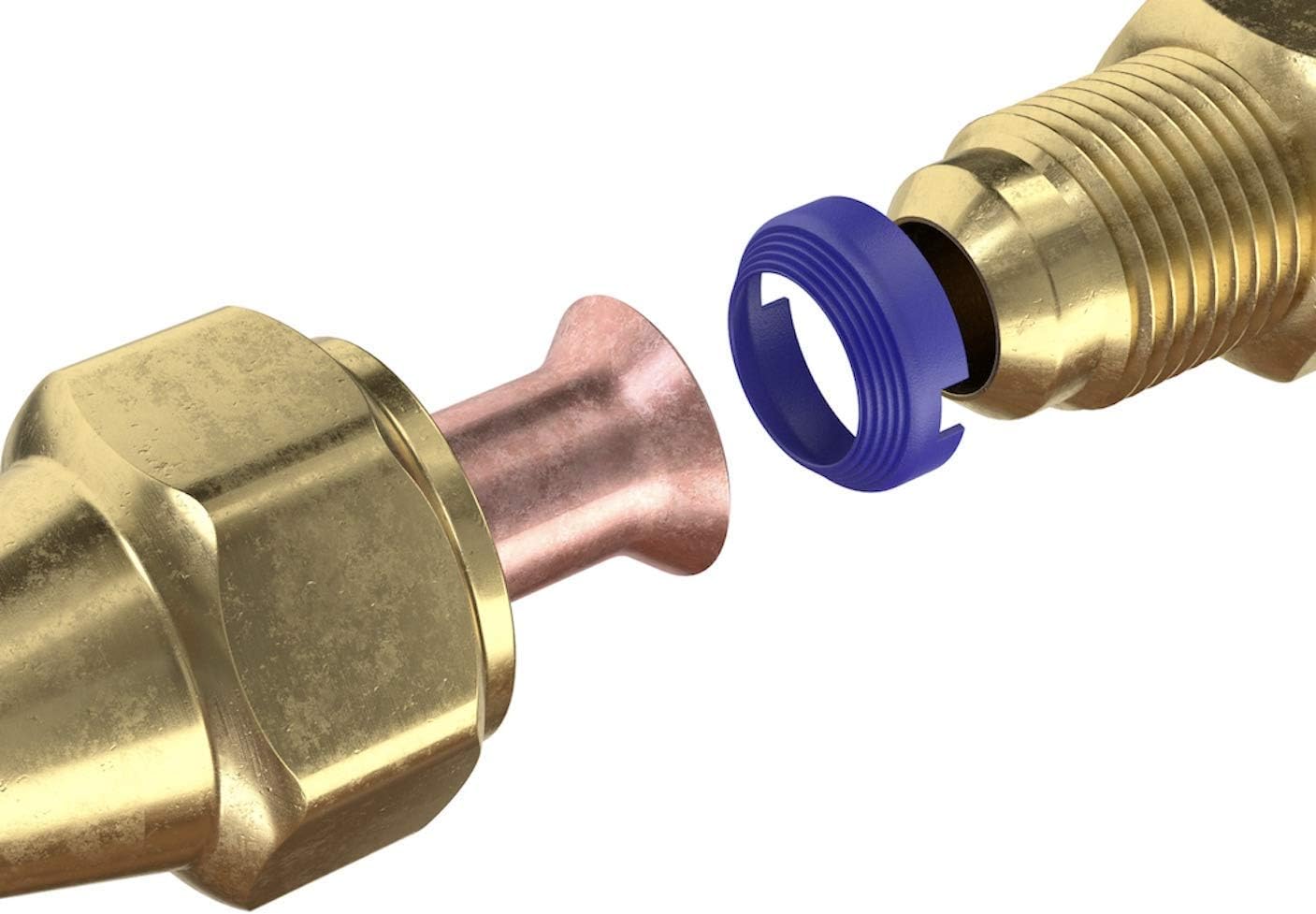 1/2” - 10 Pack - FS08-10PK - SAE Flare Seal Fitting - Refrigeration, HVAC, Ductless, Schrader Valve or Mini Split Applications (1/2", 10 Pack)