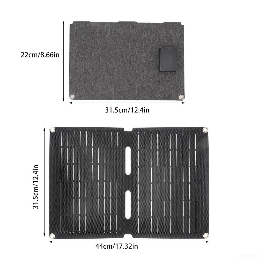 Panneau monocristallin 5 V, pliable, portable, panneau photovoltaïque, alimentation hors réseau pour camping-car, abri de jardin, caravane (2 plis)