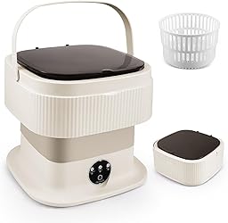HIUYRFS Mini Waschmaschine, 11L Camping Waschmaschine Klein mit Schleuderkorb, Camping Reisewaschmaschine für Unterwäsche, Baby- und Kleinwäsche, geeignet