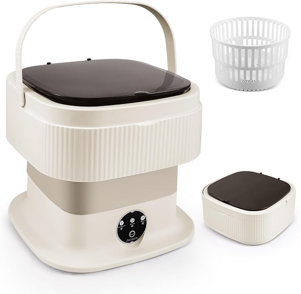 Portable Washing Machine,11L Upgraded Mini Washing Machine,3 Washing Modes with Spin Basket,Deep Cleans Small Items,Foldable Design Suitable for Dormitories,Apartments,Homes, and Camping (Gray) - 2
