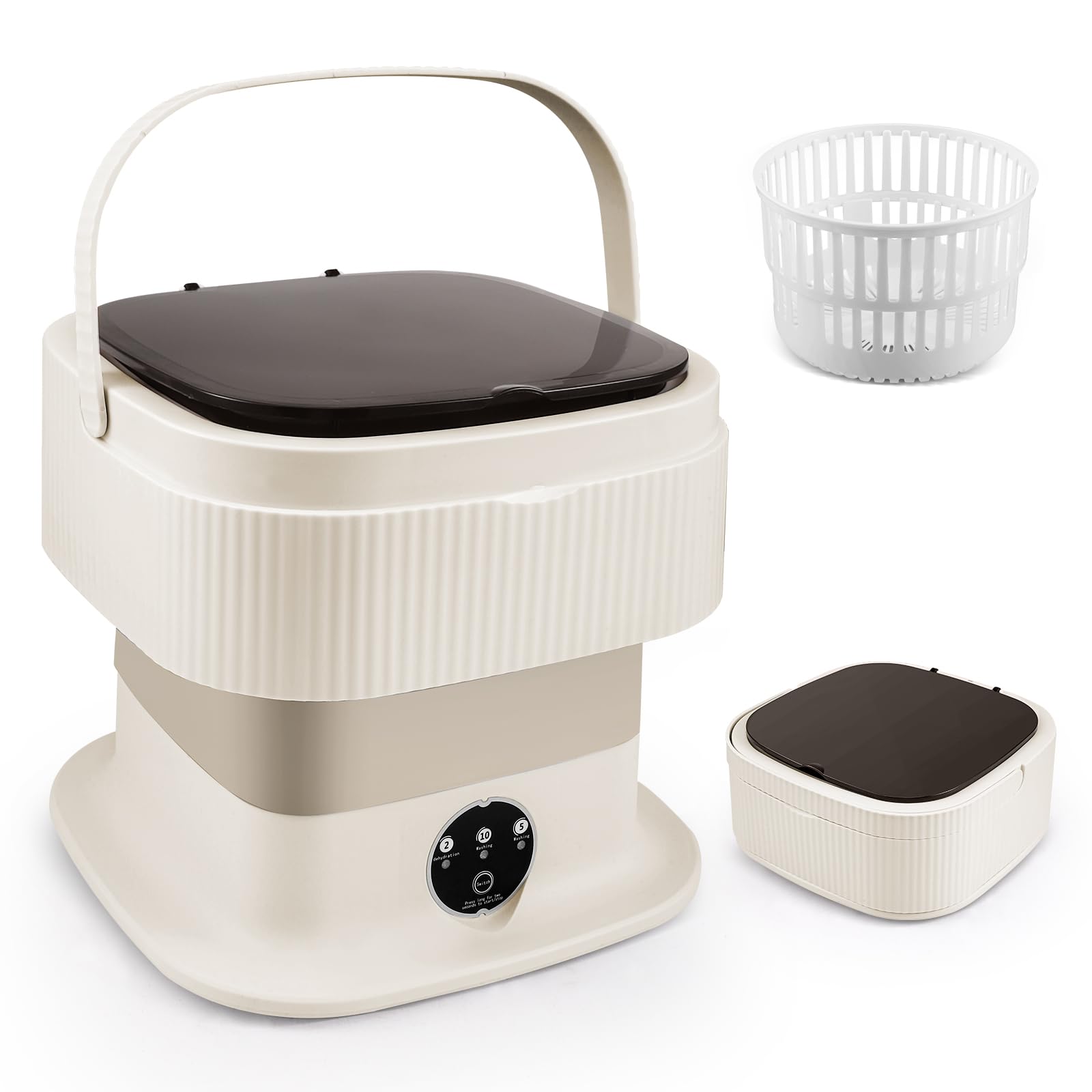 HIUYRFS Mini Waschmaschine, 11L Camping Waschmaschine Klein mit Schleuderkorb, Camping Reisewaschmaschine für Unterwäsche, Baby- und Kleinwäsche, geeignet