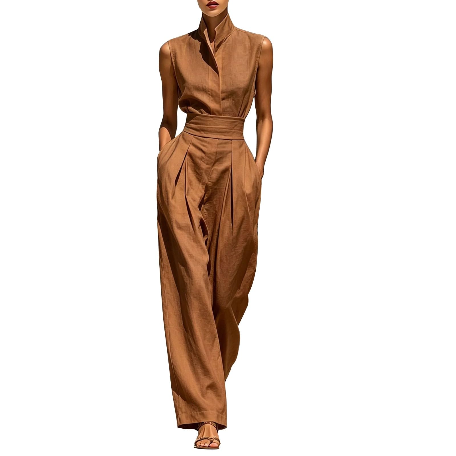 Mono para mujer, elegante, festivo, para bodas, sin mangas, para negocios