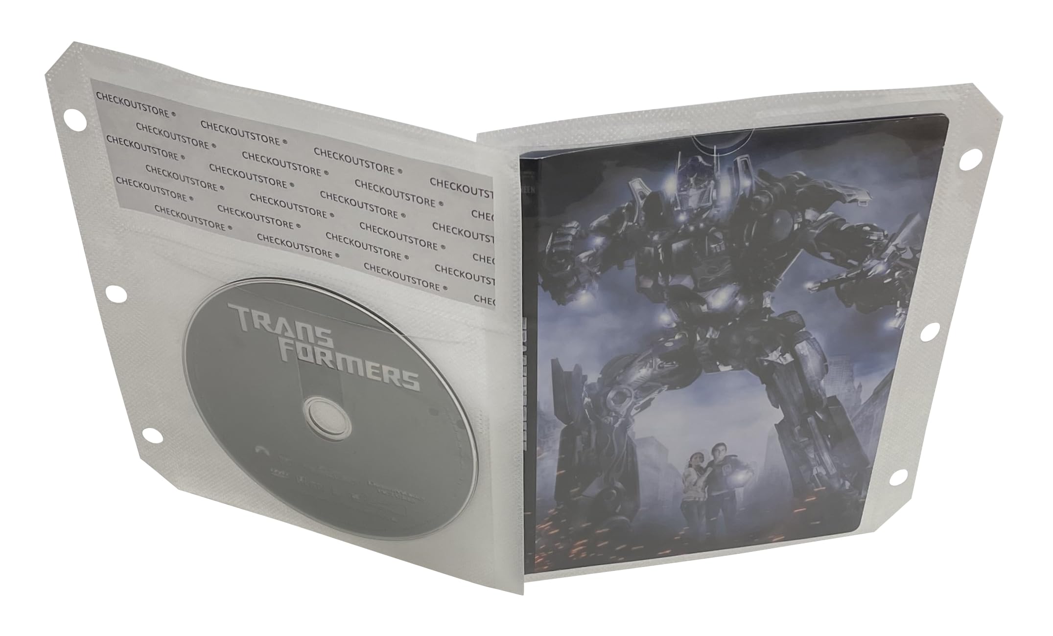 100 buste bianche per CD/DVD e raccoglitore, con copertina e libretto