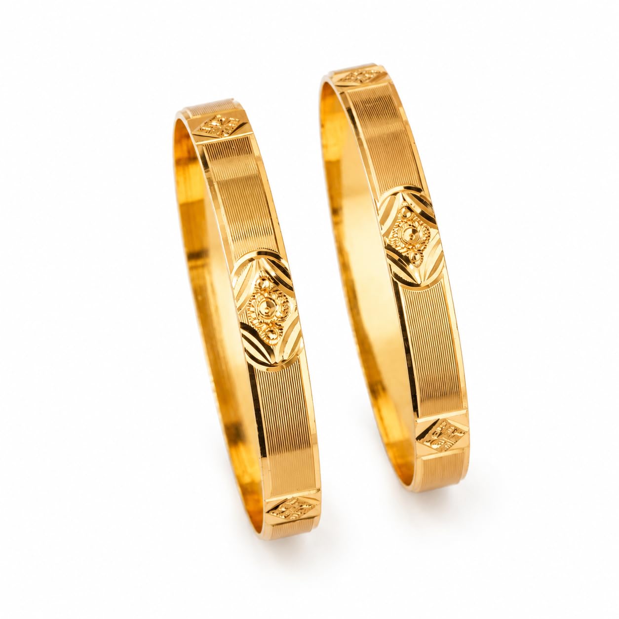 24K Gold Plated Bangles for Women Designer Set of 2-image-30