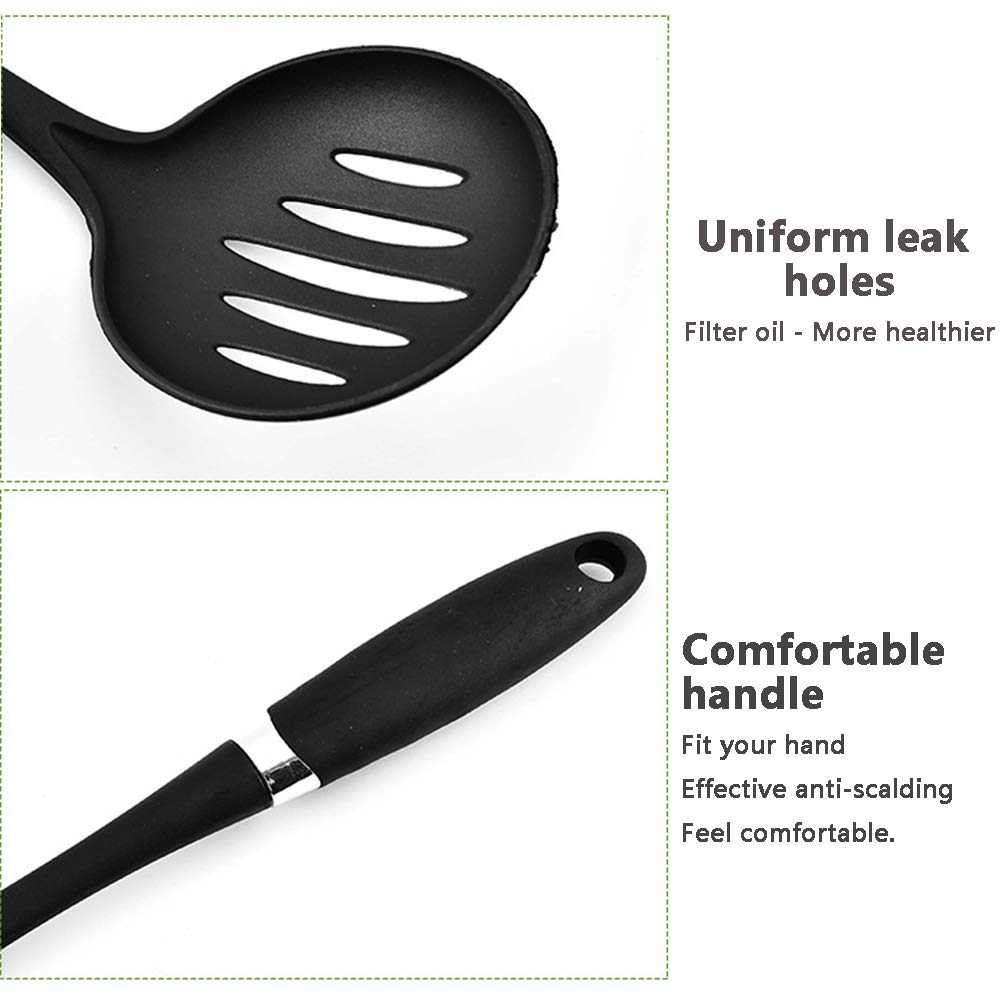 Ustensiles de cuisine en nylon 7 pièces, ensemble d'outils de cuisine, accessoires de cuisine pratiques avec poignée ergonomique, joli ustensile de cuisine