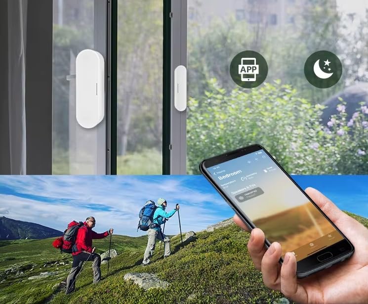 Smart Tür- und Fenstersensor Matter Thread – Magnetischer Kontaktmelder, batteriebetrieben, für Tuya Smart, Apple HomeKit, Google Home, Alexa