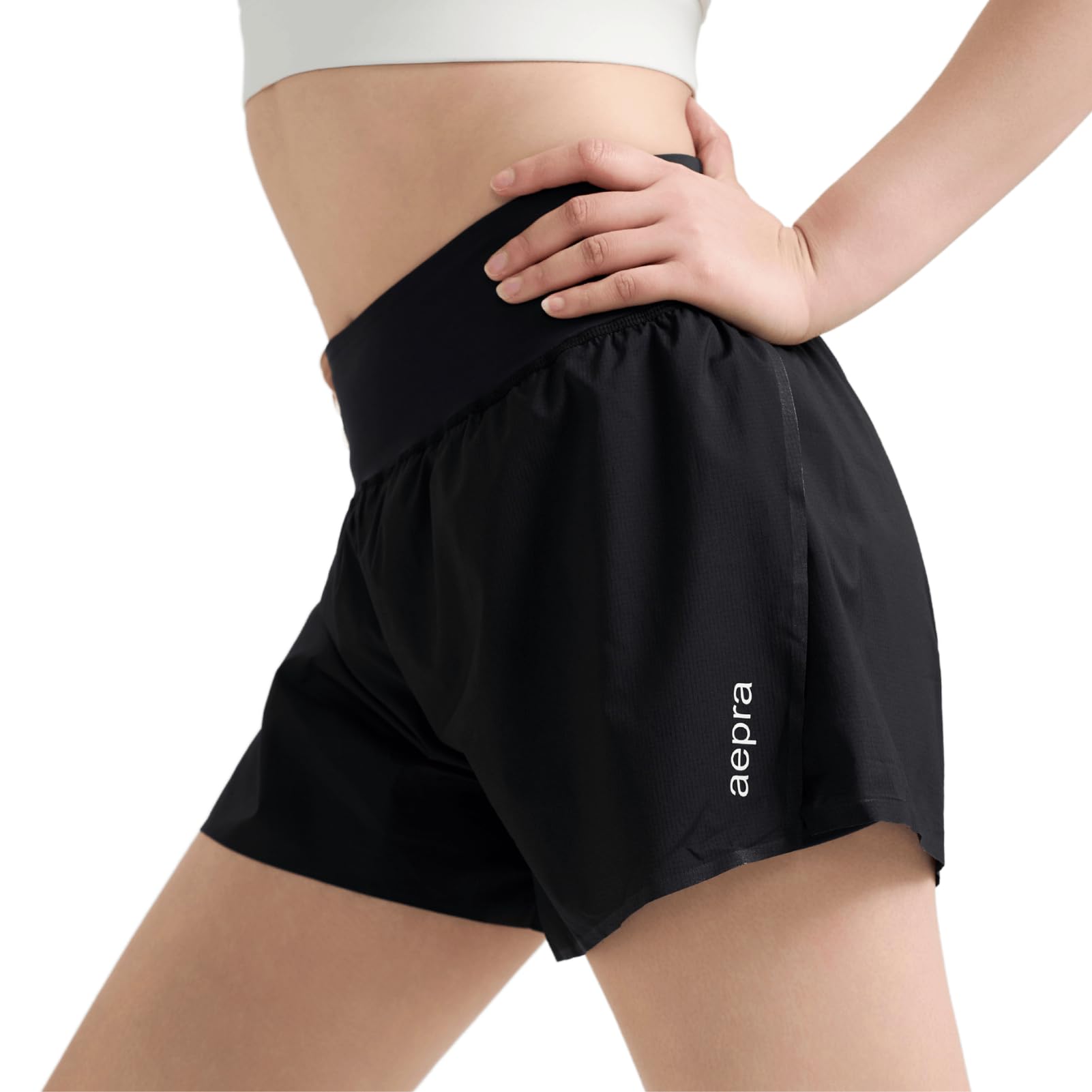 aepra Kurze Hose Damen 2-in-1 – 3-Inch Laufshorts mit Kompression, hohem Bund & Taschen – Für Training, Laufen, Sport & Alltag