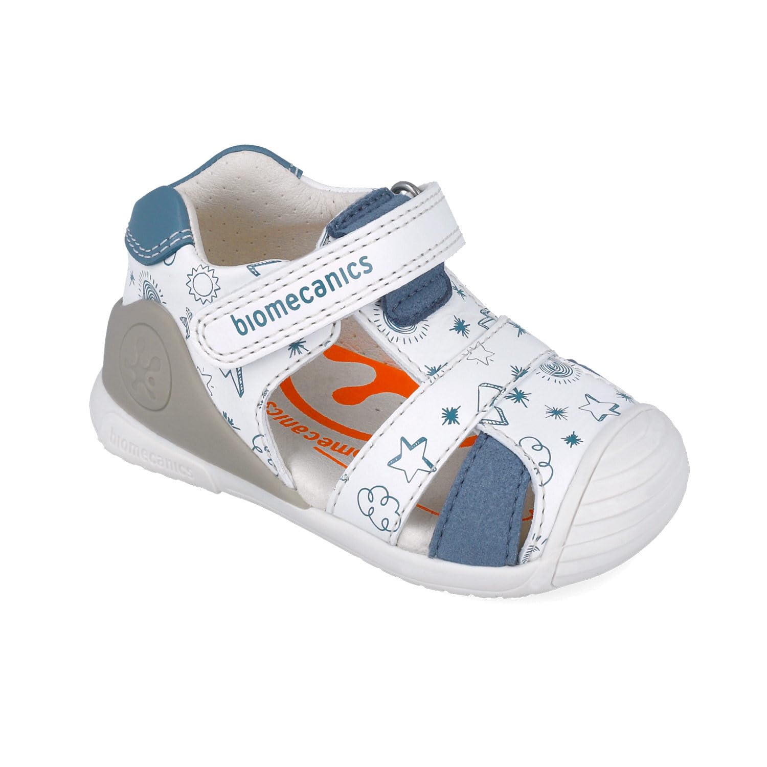 Biomecanics Sandalias para niño 252116-B834 | Color Nieve e Índigo | Cierre Ajustable | Suela Flexible