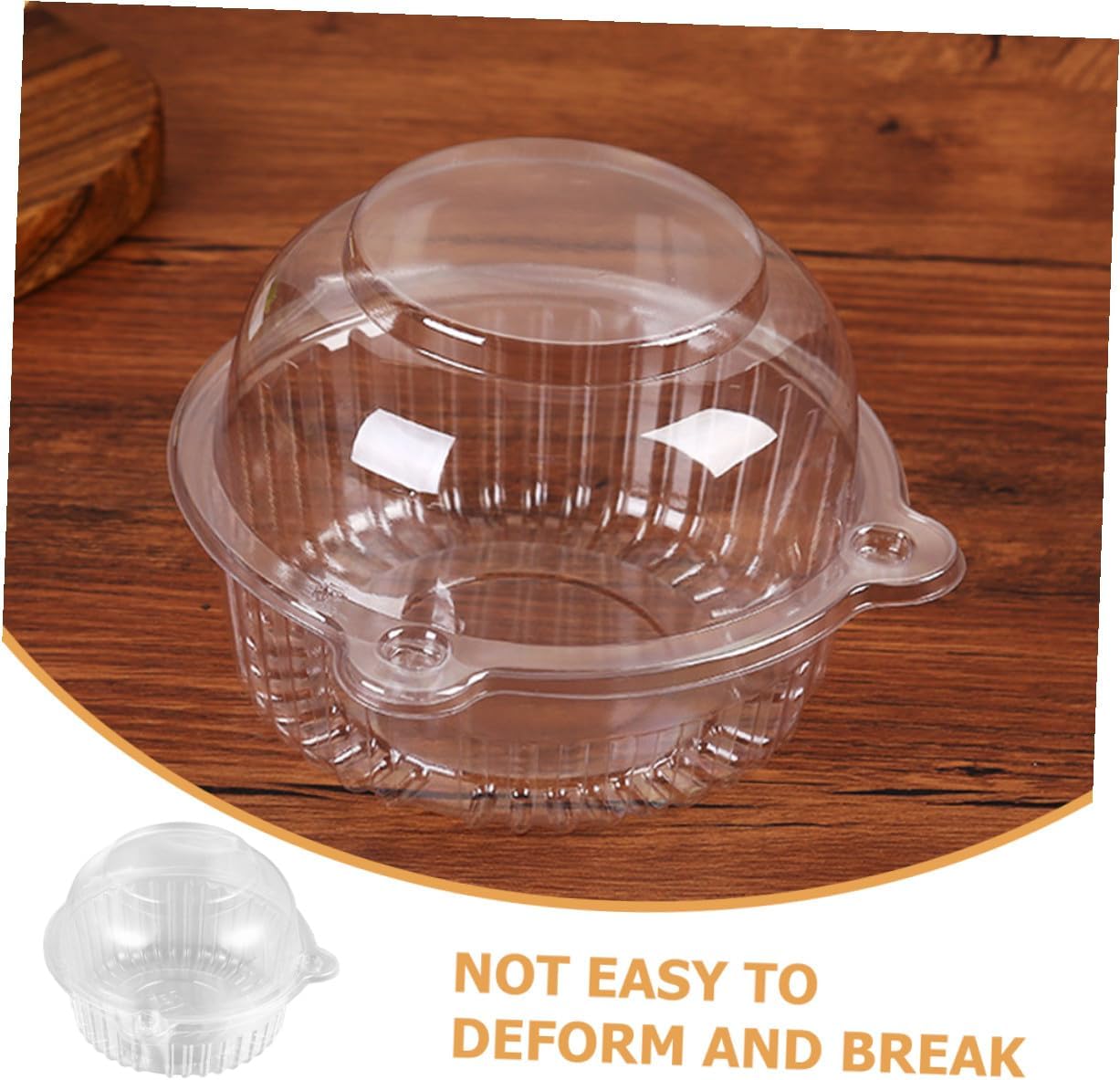 HANABASS 100pcs Cat Head Shaped Cupcake Boxes with Lid round Mousse Packaging Containers for Bakery Party Dessert Storage