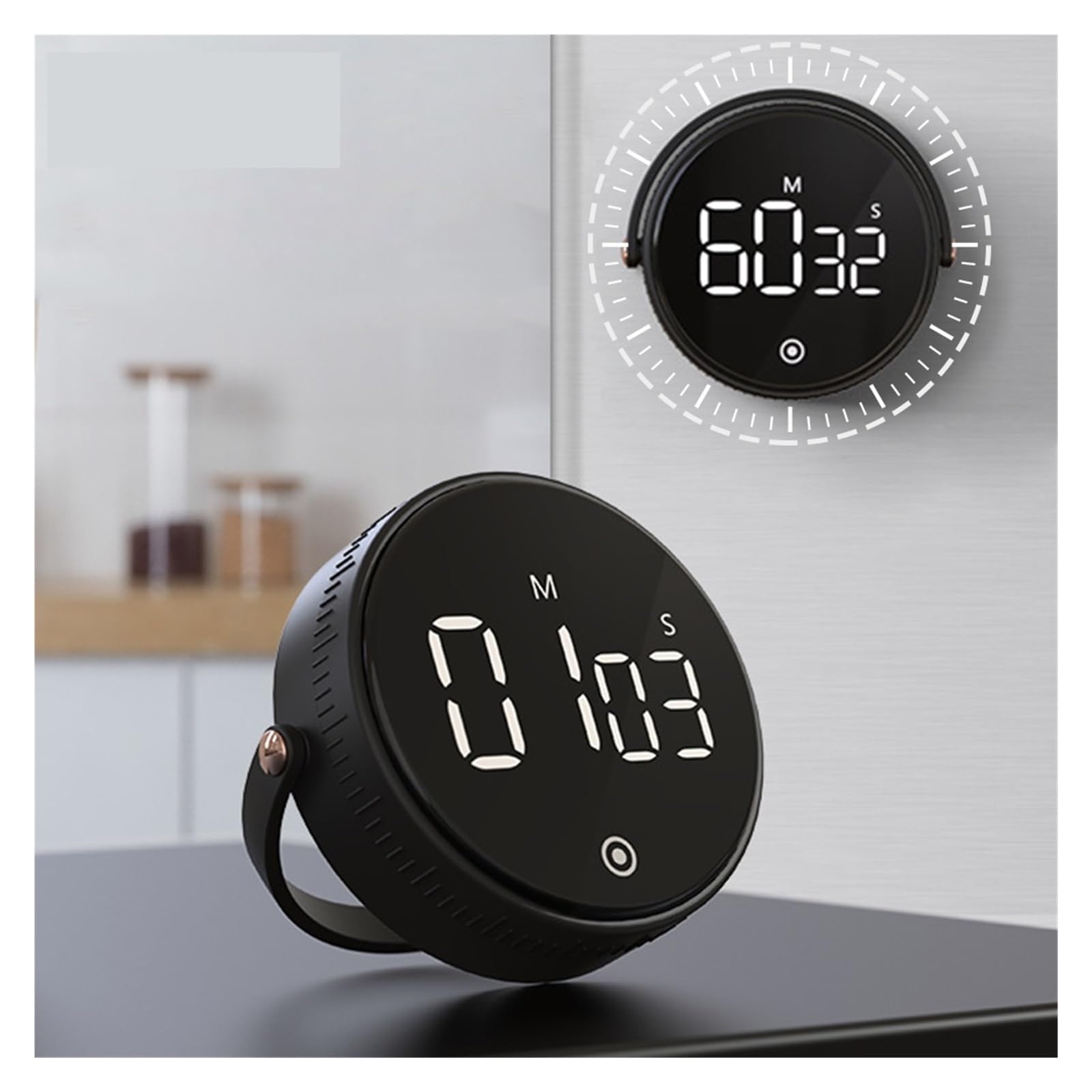 Temporizzatore da cucina Timer Da Cucina Magnetico LED Timer Digitale Timer Conto Alla Rovescia Manuale Sveglia Cucina Doccia Studio Fitness Cronometro Time Master Risparmia energia (Color : USB Rech