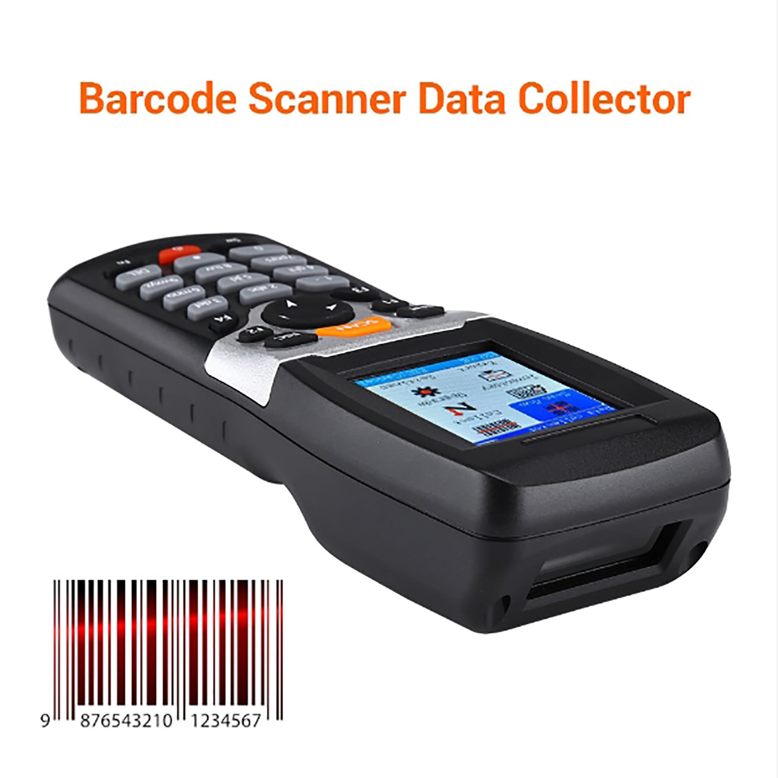 1D Escáner de Código de Barras Inalámbrico 2,4G Escáner de inventario y coleccionista, Lector de código de Barras para escanear colección e inventario con Pantalla LCD de 2,2 Pulgadas