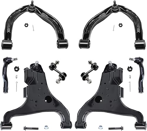 Miniatura 949 de Detroit Axle - Kit de brazos de control de extremo delantero RWD para Dodge Ram 03-06 2500 3500, 2 brazos de control superior con rótula 2 varillas
