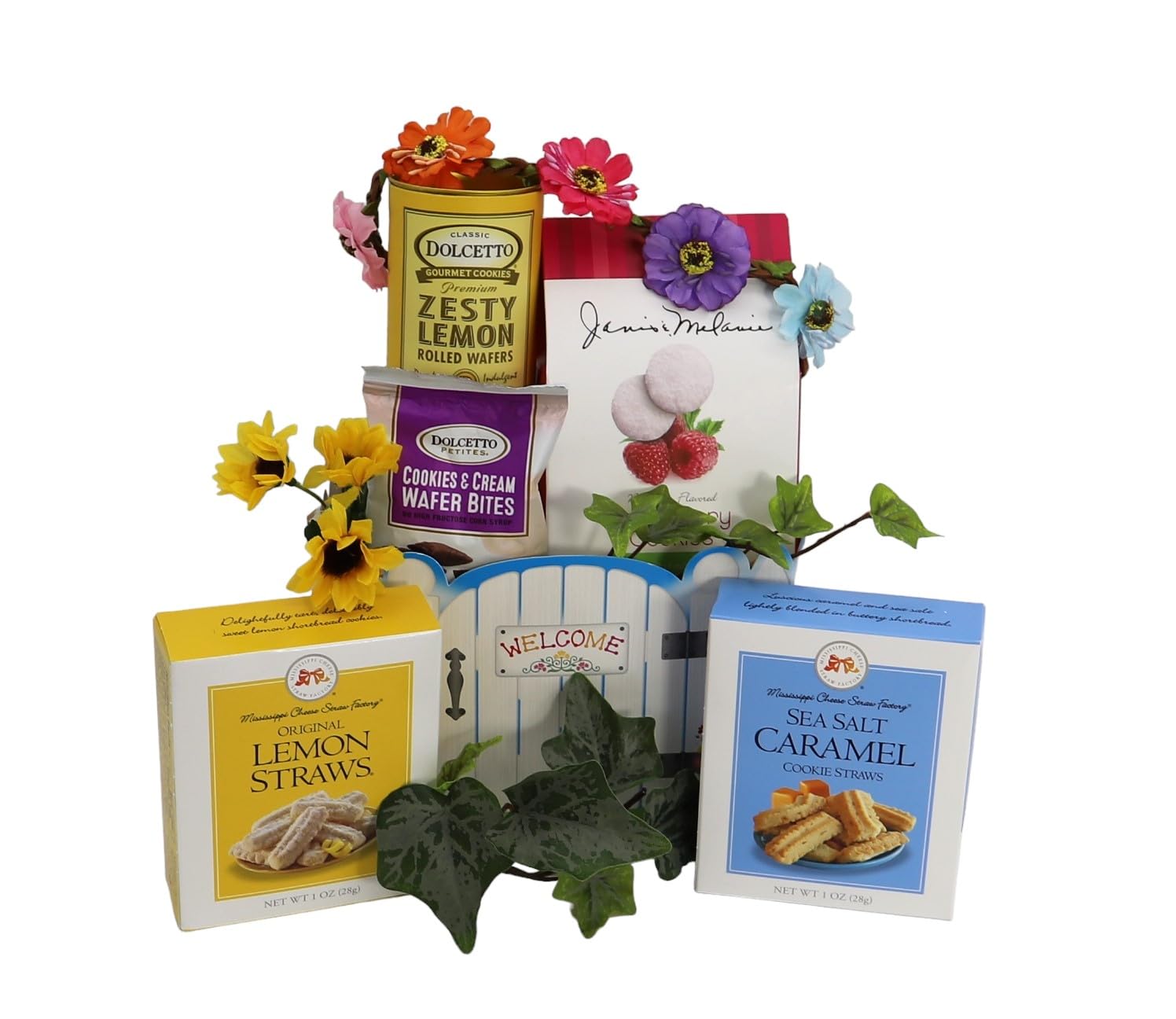 Gift Basket Village: Sweet Welcome Gift Basket - Assorted Cookies, Rolled & Wafer Bites Delight