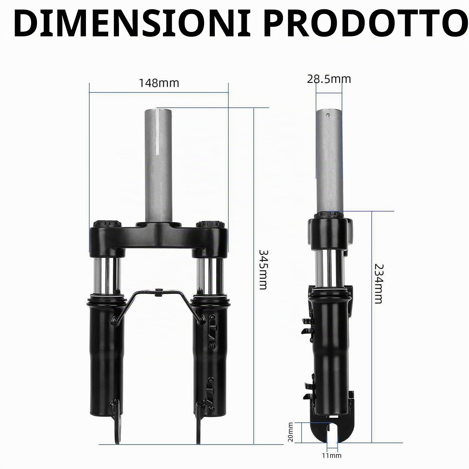 Aisny Forcella Ammortizzata per Monopattino Elettrico, Kit di Sospensione Anteriore per Segway Ninebot F20 F25 F30 F40 F40i F65 D18e D28e D38e D40x con Cavalletto Parafango E Accessorio Parafango