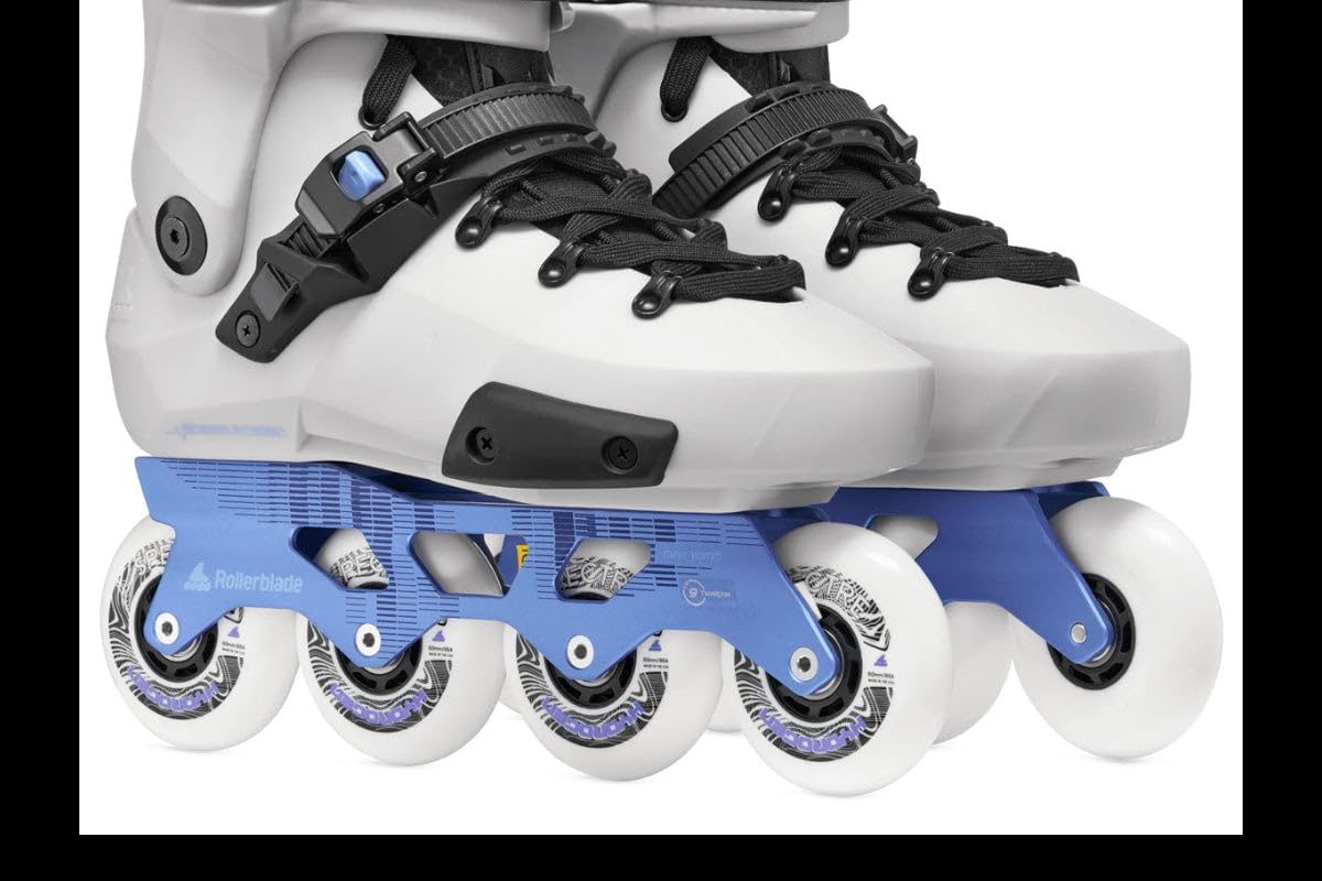 Rollerblade Patines en Línea Freeskate Twister XT - Máximo Control Urbano y Ajuste Preciso - Bota Rígida, Guía de Aluminio y Ruedas 80mm - Gris Claro/Violeta