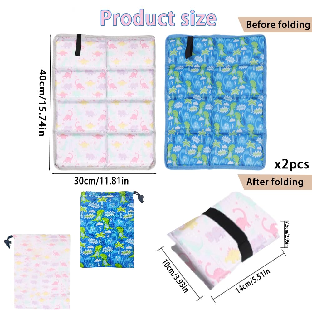 Anyingkai 2 Stück Sitzkissen Outdoor Faltbar, Sitzunterlage Outdoor Kinder, Sitzkissen Wandern Wasserdicht mit 2 Aufbewahrungstasche, Für Spielplatz Camping Wandern Picknick