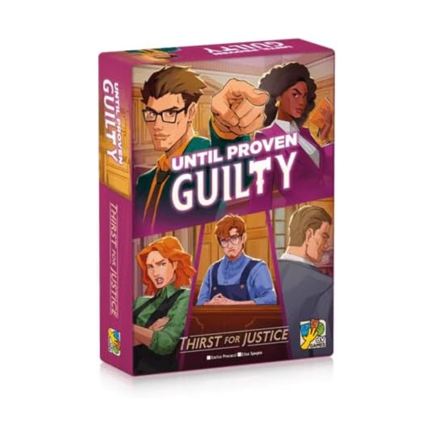 Until Proven Guilty: Thirst for Justice by DV Games | Ages 12+ | 1-6 Players | Cooperative Courtroom Narrative Board Game, Standalone Case, Jury Persuasion & Evidence Strategy Experience