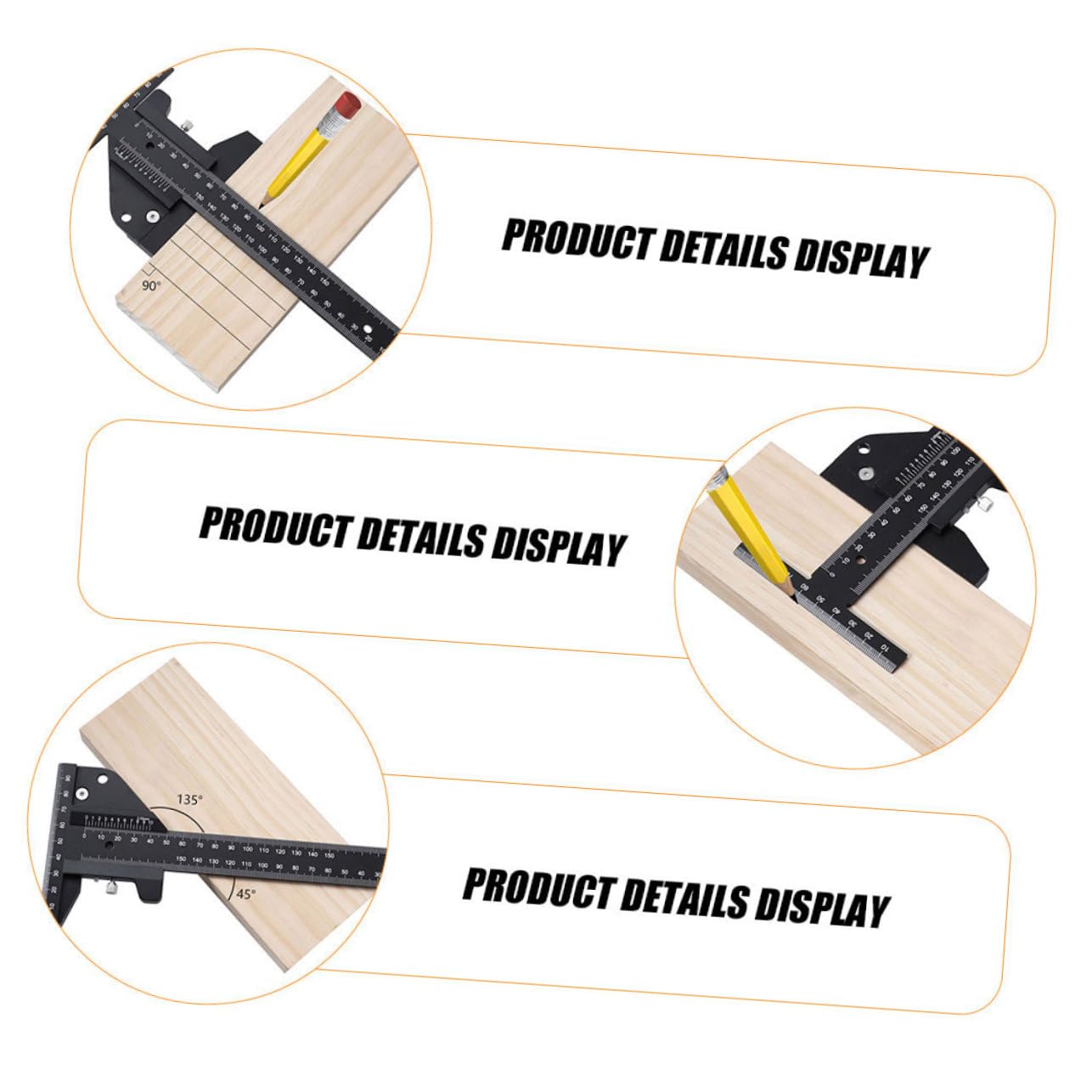 Multi-Function Aluminum Alloy Carpentry Ruler Measuring Vernier Gauge for Woodworking Lightweight Design for Easy Use and Storage for Precise Angle Marking and Layout