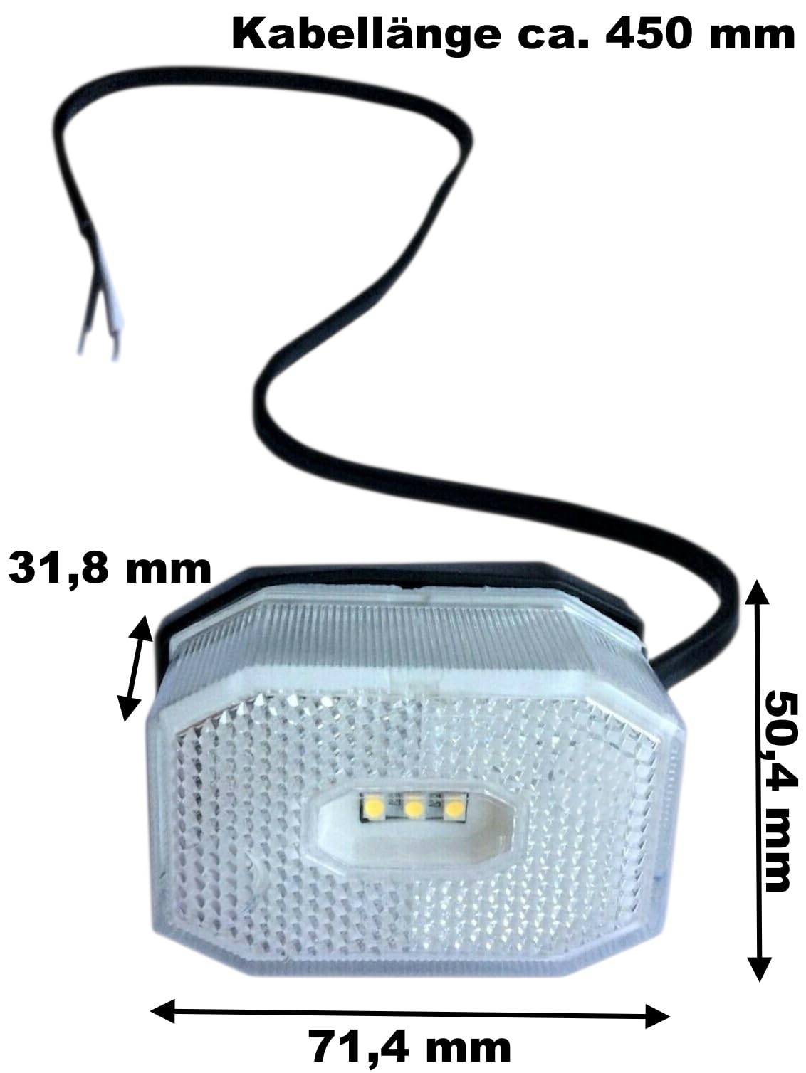 LED Umrissleuchte 12V 24V E9 IP69 Reflektor Anhänger Trailer Wohnwagen LKW weiß Winkelhalter QS075 Schnellanschluss verpolungssicher stoßfest (1. Weiß, 2 Stück)