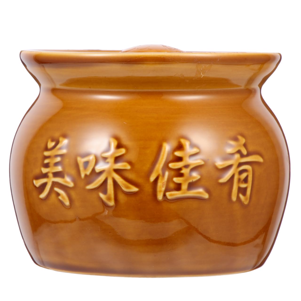 Happyyami Pequeño guiso de cerámica con tapa olla de loza china Cocotte utensilios de cocina asiáticos para cocinar sopas en la cocina en casa