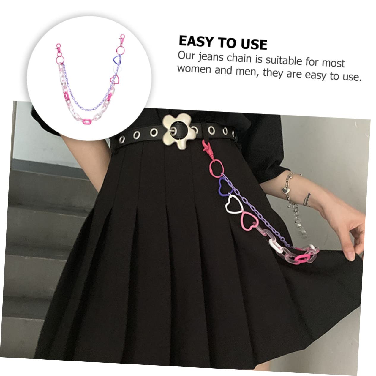 Didiseaon 2 Pcs Belly Dancing Waist Chain Acrylic Belt Chain Colorful Scene Belt for Women