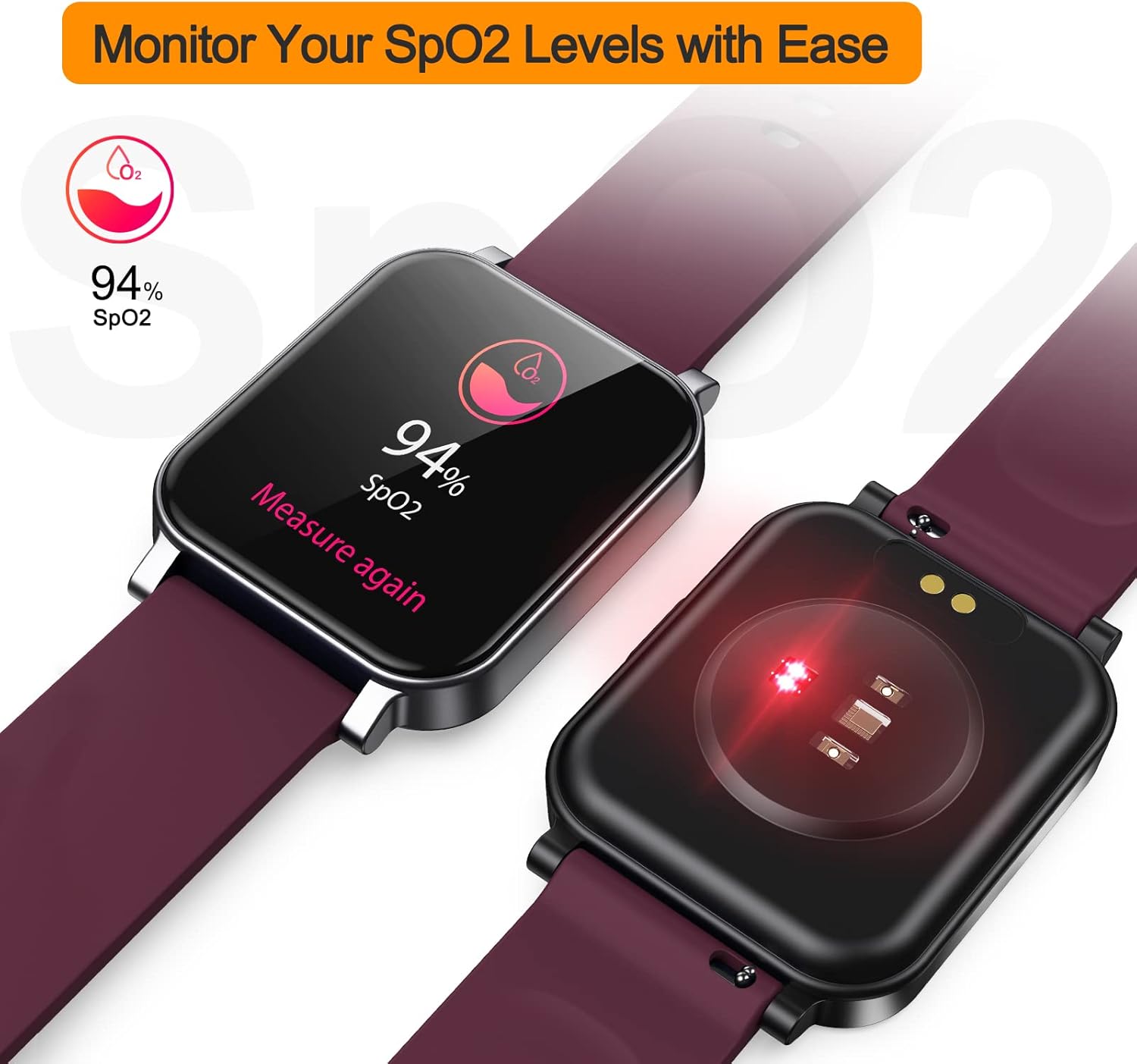 Buy Eurans Smart Watch, Full Touchscreen Smartwatch, Fitness Tracker with  Heart Rate Monitor \u0026 SpO2, IP68 Waterproof Pedometer Watch for Women Men  Compatible with iOS \u0026 Android Phones Online in Indonesia. B09KH59C8K