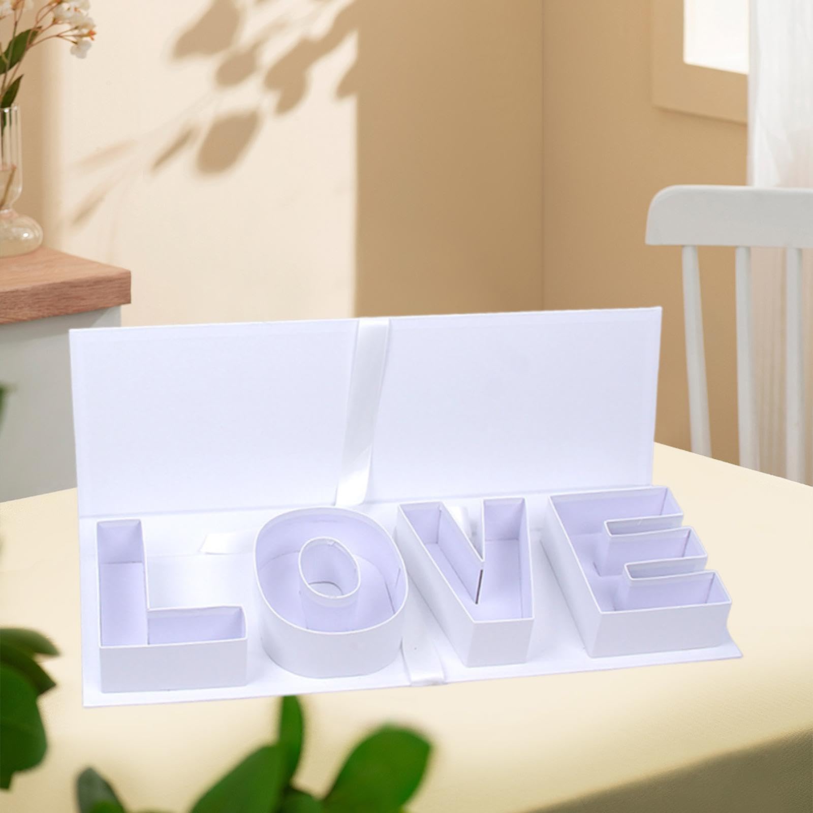 Generic Leere Verpackungsbox Love Motiv Karton Geschenkbox Kreativ Befüllbar Vielseitige Dekobox Aus Stabilem Karton für Muttertag Valent, Weiß