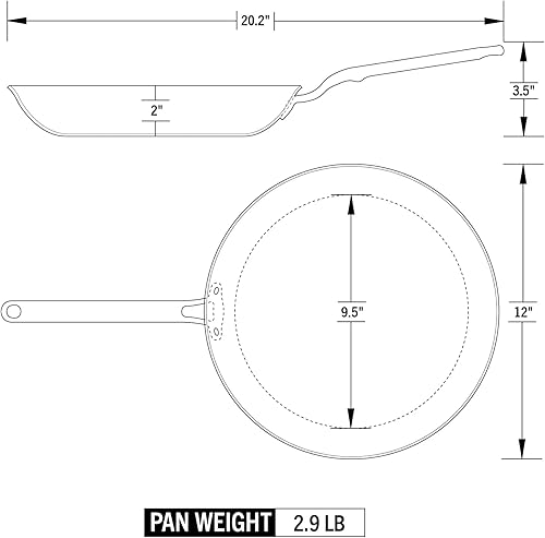 Miniatura 3 de Heritage Steel x Eater - Sartén de 12 pulgadas, fabricada en Estados Unidos, sartén de acero inoxidable de 5 capas totalmente revestida, diseño de