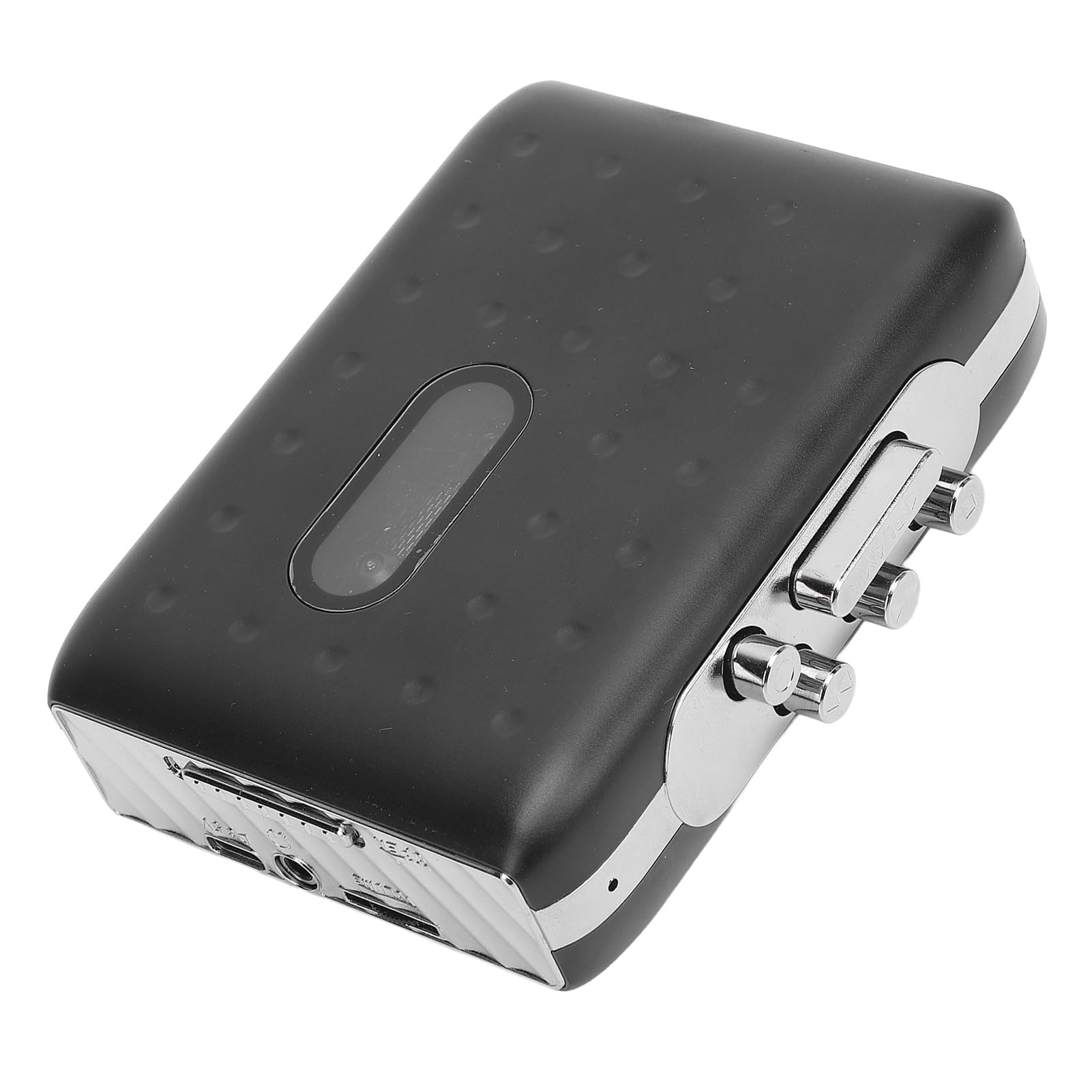 Player de Cassette Portátil Cassette USB C para Convertidor MP3 con Grabadora de Micrófono Incorporada y Auriculares Jack Negro