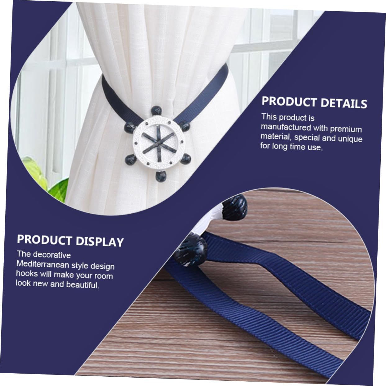 STOBAZA 8pièces Magnétiques pour Rideaux Décoratifs Style Méditerranéen Accessoires pour Draperies Place