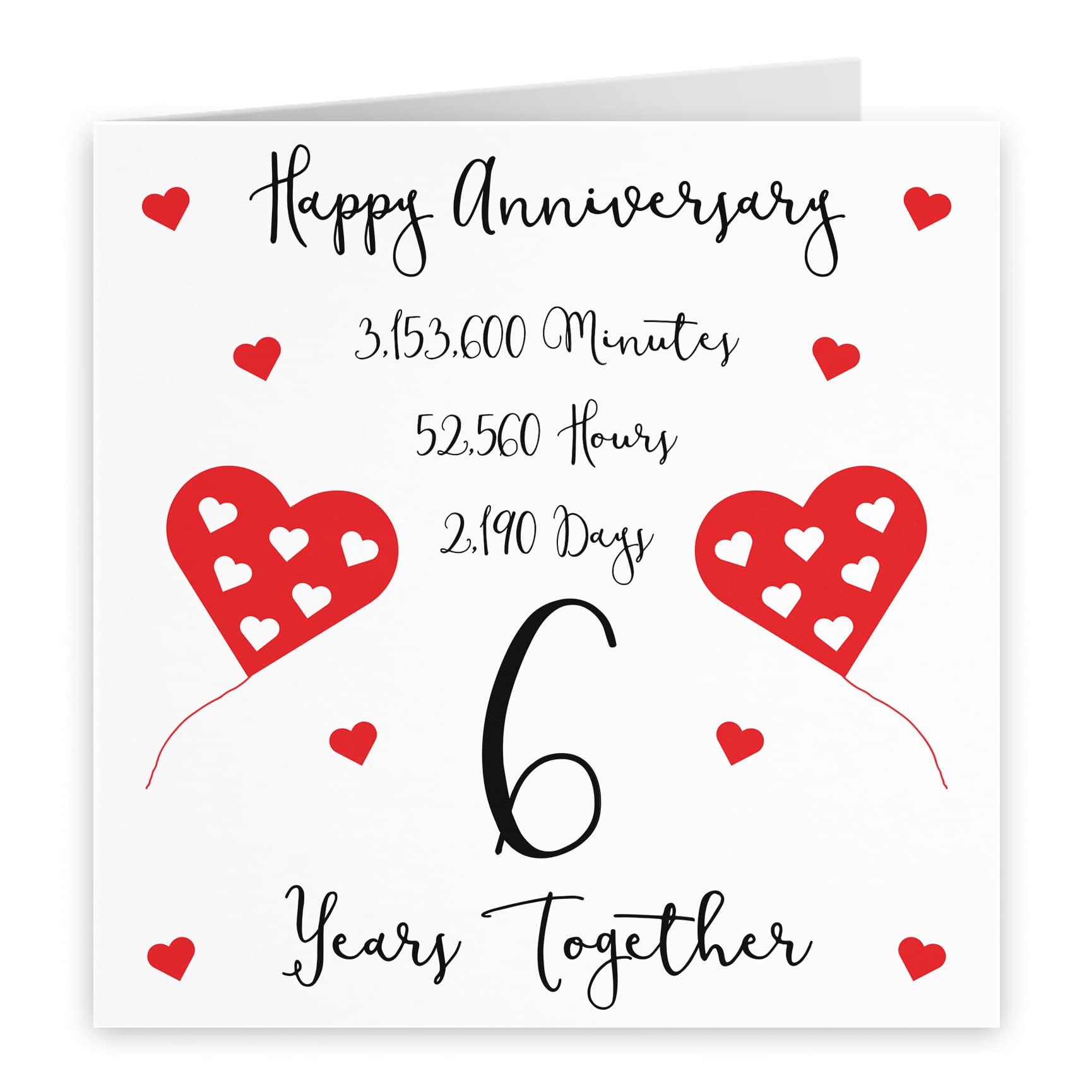 Hunts England - 6th Wedding Anniversary Card - 6 Years Together - Happy Anniversary - Timeless Collection - Cute Fun Card - Image 2