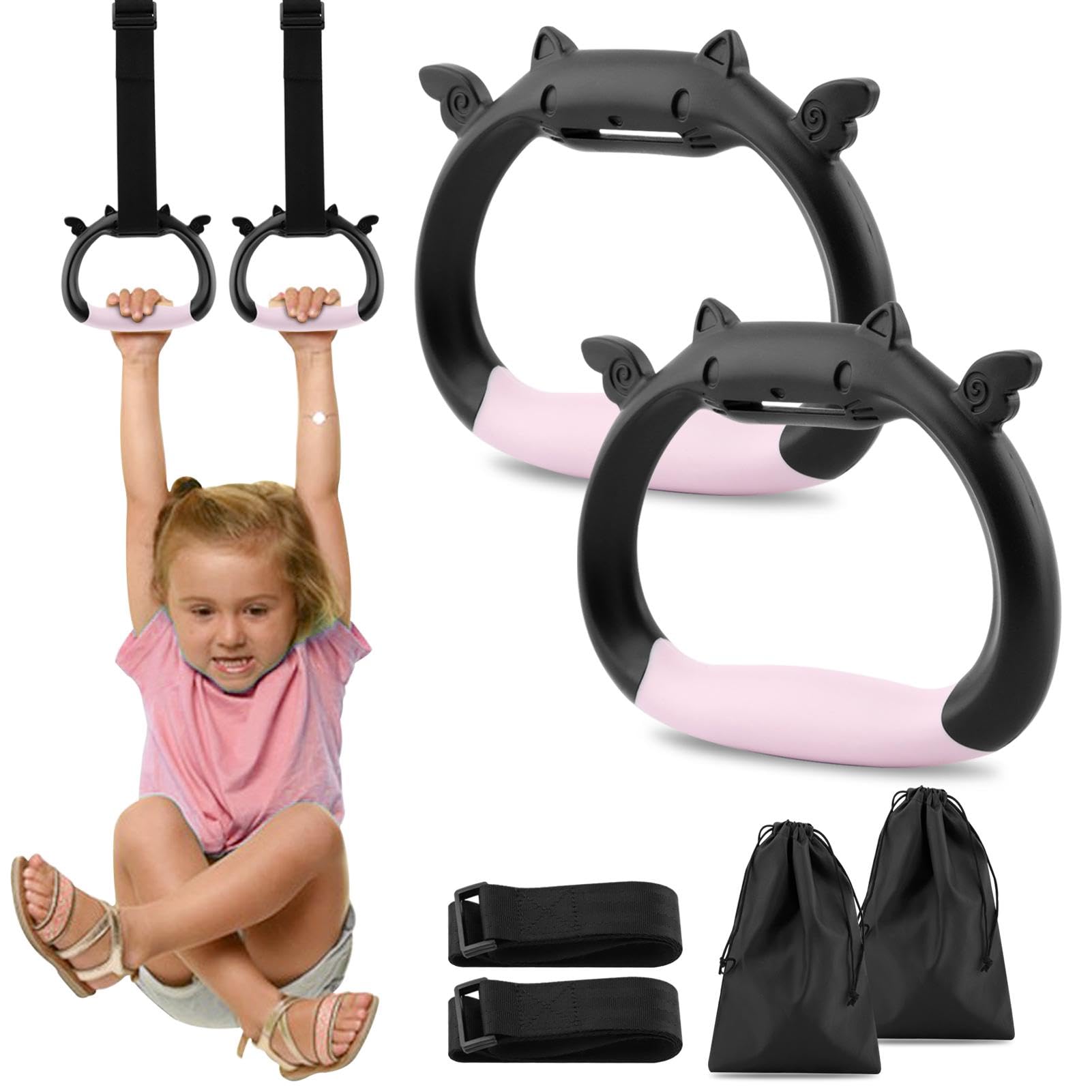 Gymnastic Rings Fitness Swings Hand Rings Adults Kids Pull-ups Bar