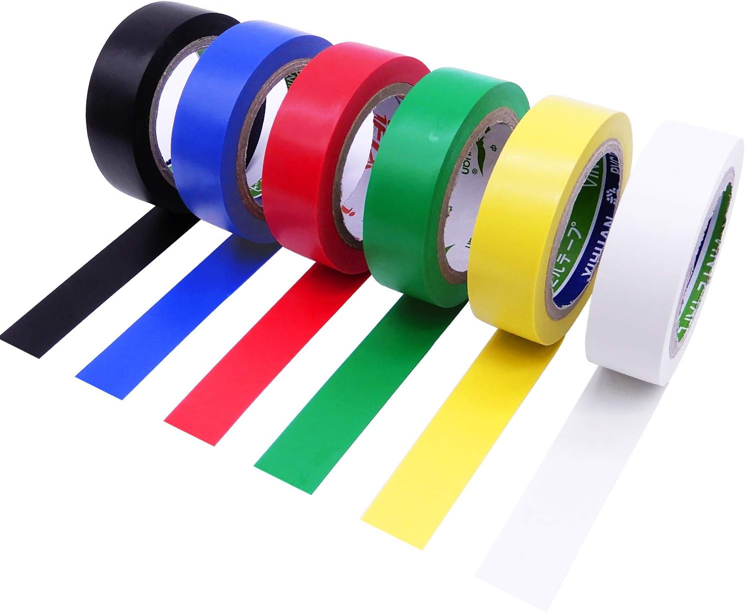 6 Pack Mixed Colour Electrical Insulation Tape Adhesive Gaffer PVC Tape 10M x 17MM (32.8 Feet x 0.67 Inches)