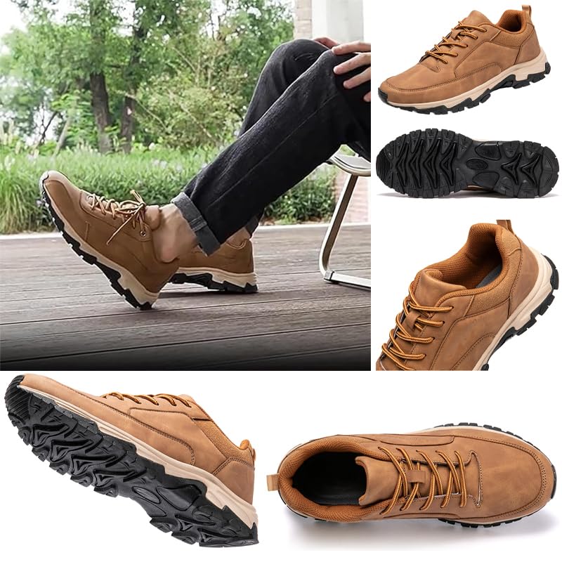 Bestofoot Mens Shoes,Bestofoot Orthopedic Mens Sneakers, Men's Comfortable Genuine Leather Sneakers,Waterproof Shock Absorption, with Arch Support2