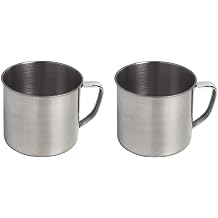 Home & Style Set of 2 Multi-purpose 20 Ounce Stainless Steel Camping Mug