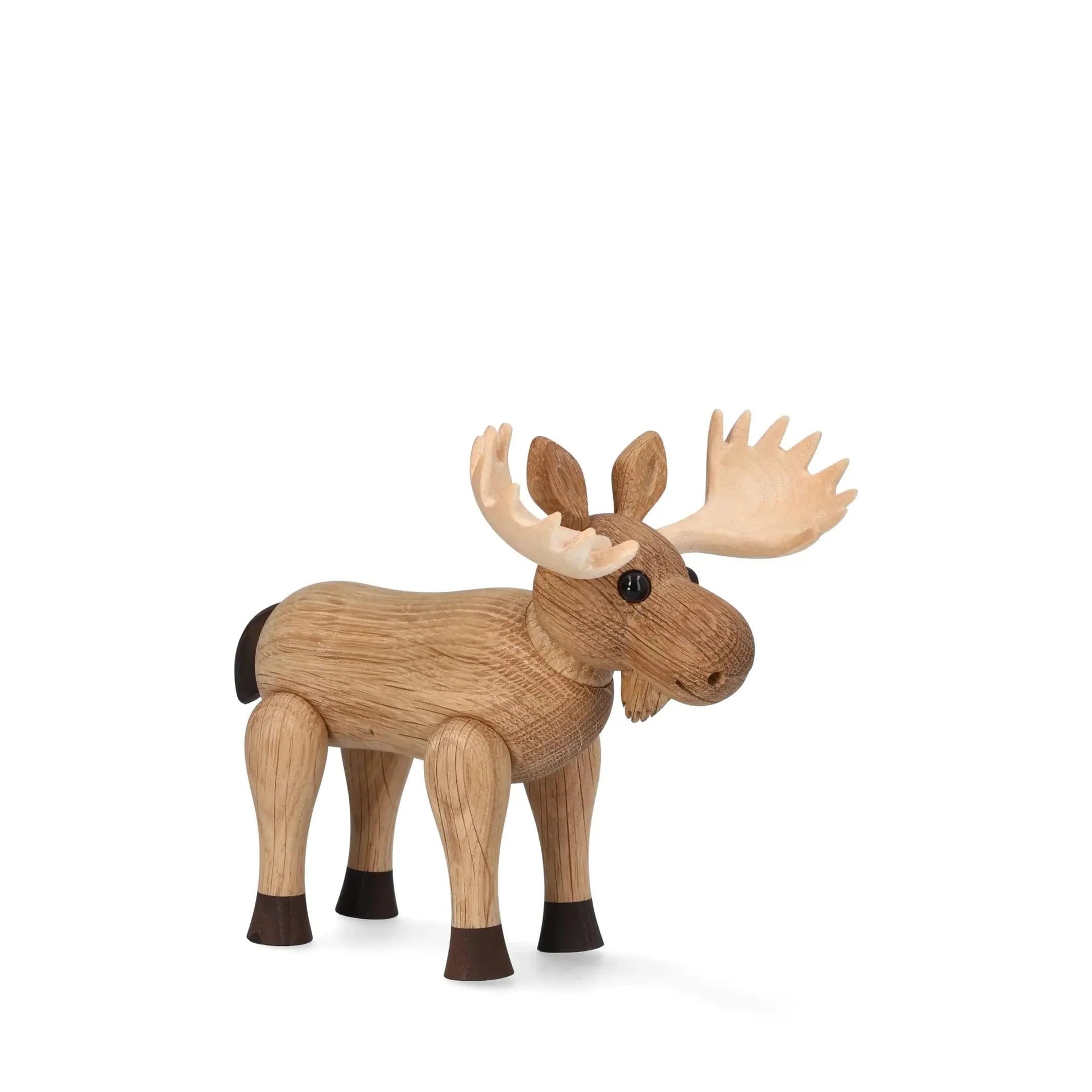 Spring Copenhagen Holzelch Harald – 14 cm Holzfigur Elch aus FSC Holz · Skandinavische Tierfigur Deko Wohnzimmer · Design Holz Skulptur modern