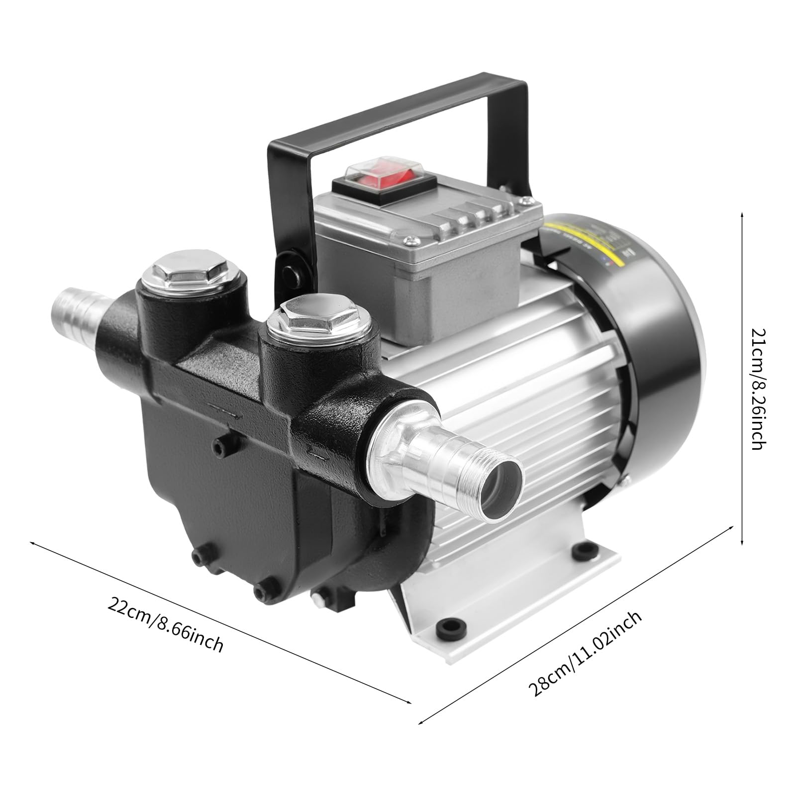 Pompa diesel da 550 W, autoadescante, 220 V, pompa del carburante autoadescante, pompa di aspirazione dell'olio, pompa a barile, 20-60 l/min, potenza di aspirazione 5 m, per camion, barili, navi