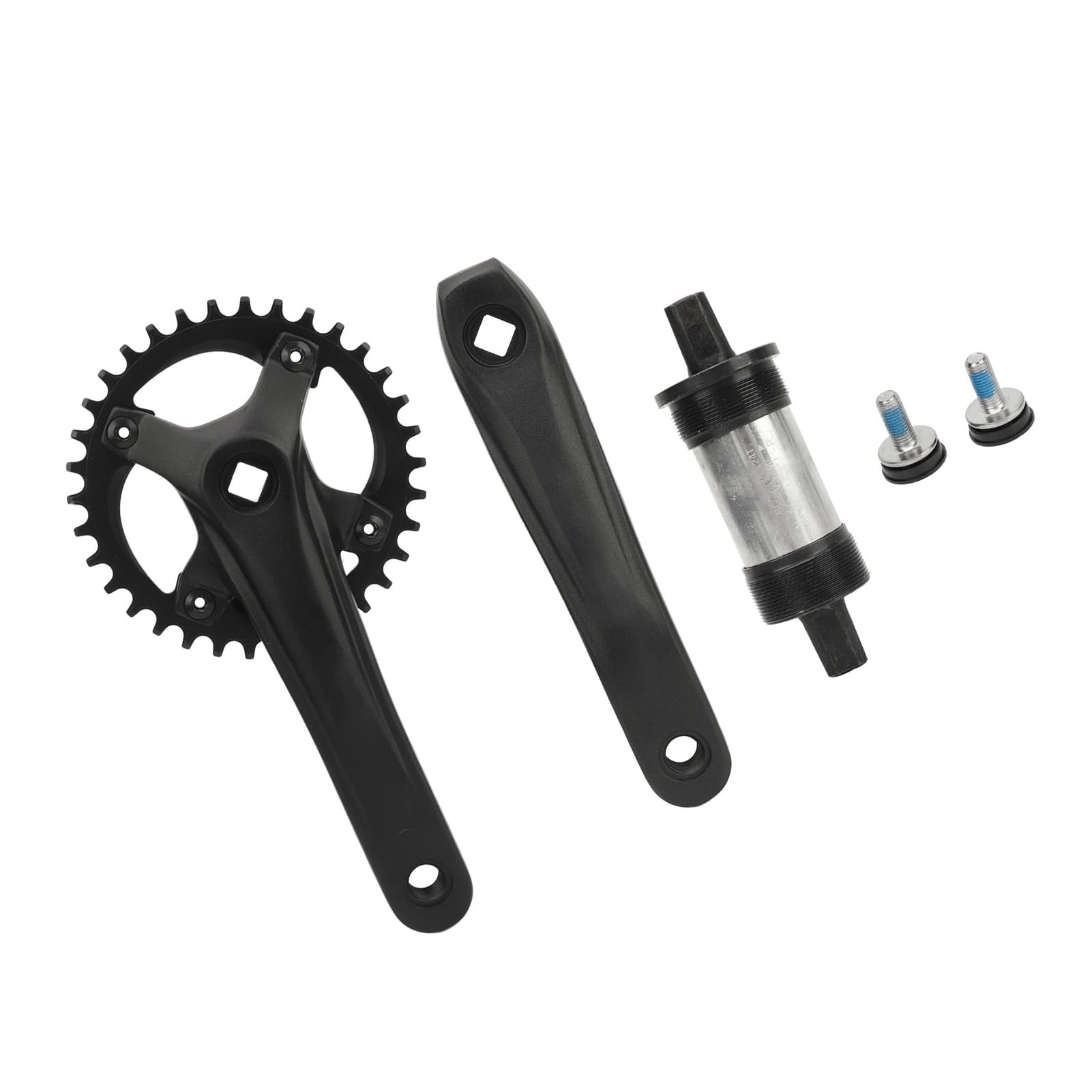 Bewinner Mechanizm Korbowy do Roweru Górskiego ze Stopu Aluminium 34T 104BCD Mechanizm Korbowy z Kwadratowym Otworem, Dodatni łańcuch Ujemny Pojedyncza Tarcza 7-12 Części do Konwersji Prędkości