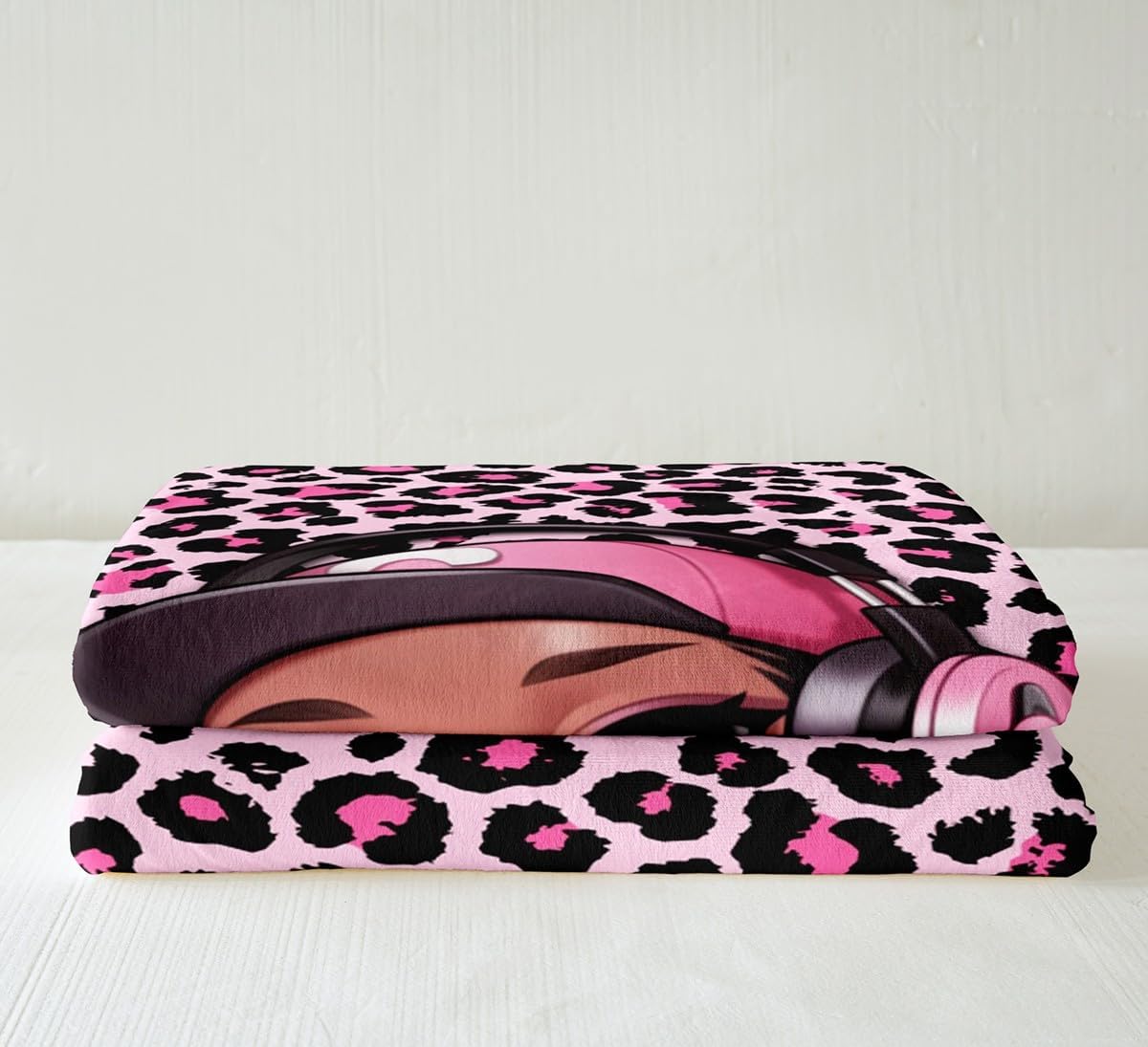 Cool Black African Girl Flannel Fleece Blanket,Pink Black Princess Girls Super Soft Blanket for Bed Sofa Couch,Pink Leopard Print Bed Blanket for Bedroom Decor,Twin 60"x80"